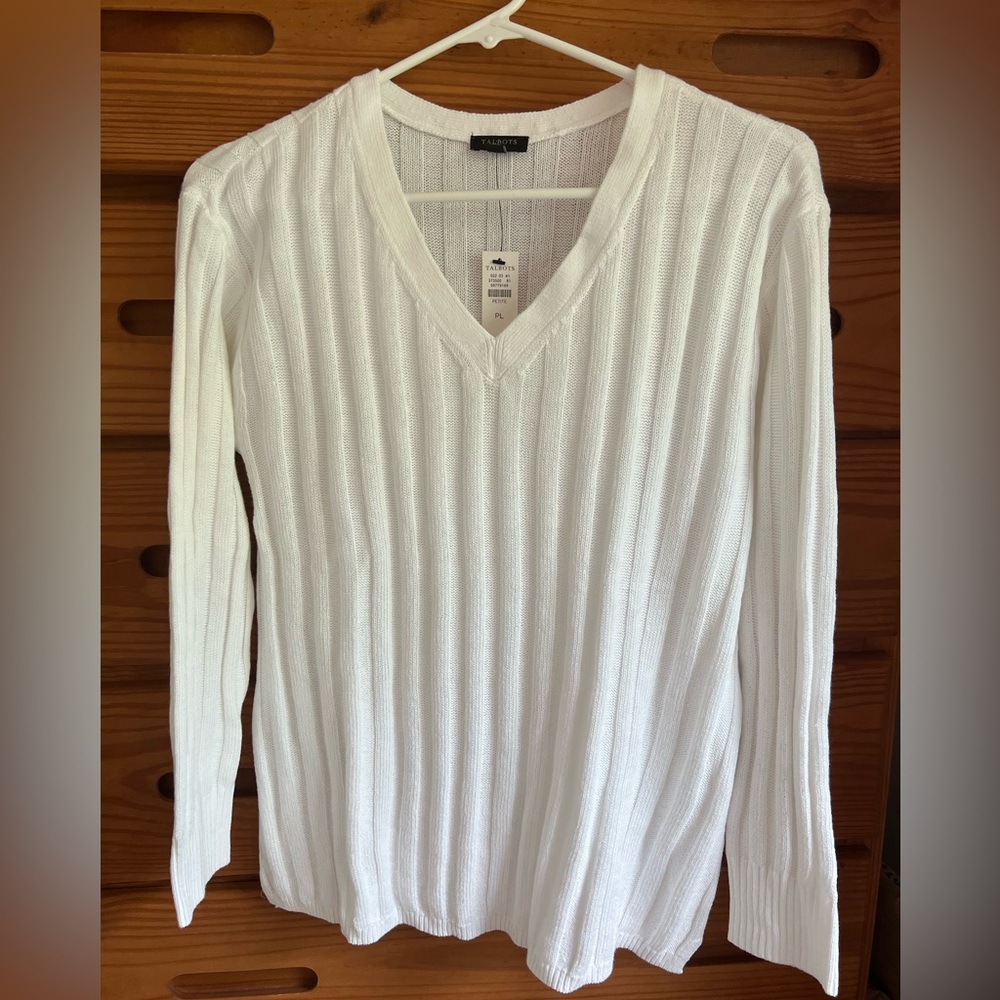 Talbots v neck ribbed sweater